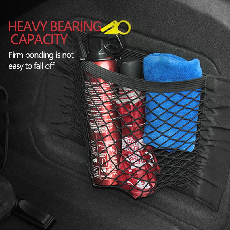 Car Trunk Mesh Organizer Car Tail Storage Net Seat Back Pocket