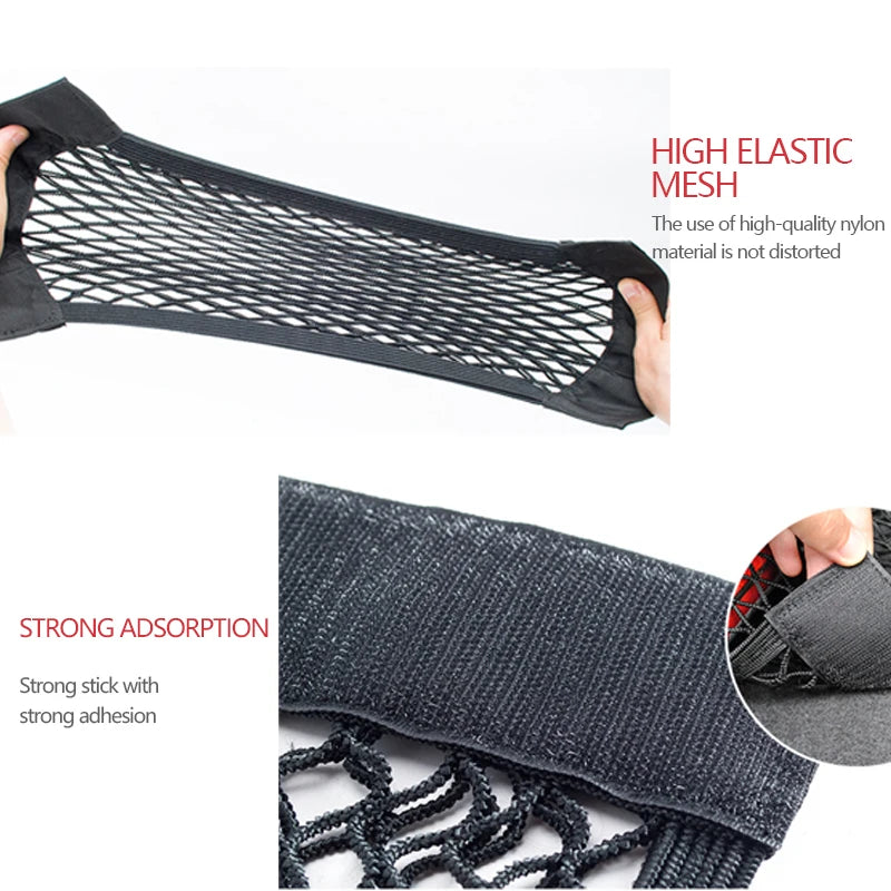 Car Trunk Mesh Organizer Car Tail Storage Net Seat Back Pocket