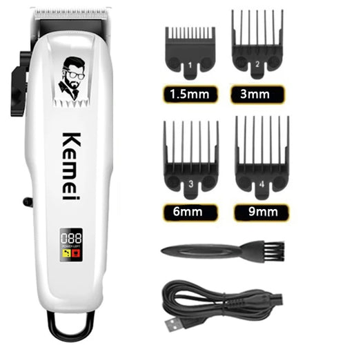 Kemei Professional Hair Clipper Rechargeable Hair Trimmer For Men