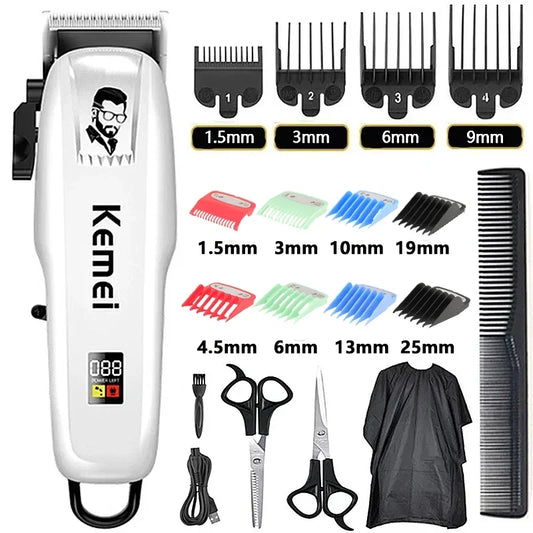 Kemei Professional Hair Clipper Rechargeable Hair Trimmer For Men