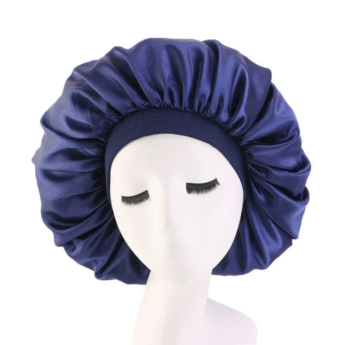 New Women Oversized Silky Hair Soft Elegant Bonnet Solid Color Satin