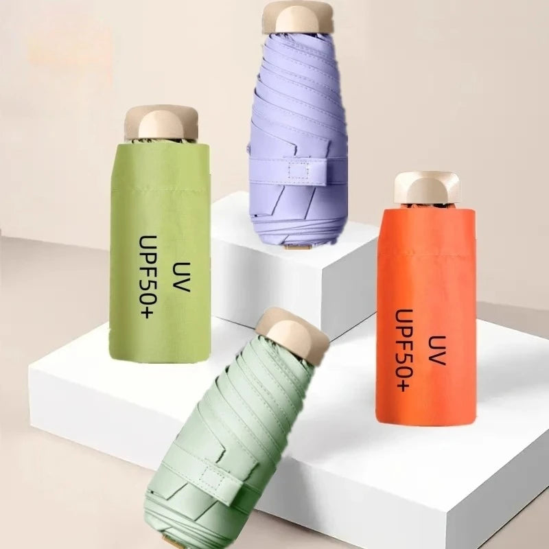 UPF50+ Umbrella Mini Pocket Sun Shade Umbrella Portable Vinyl Folding