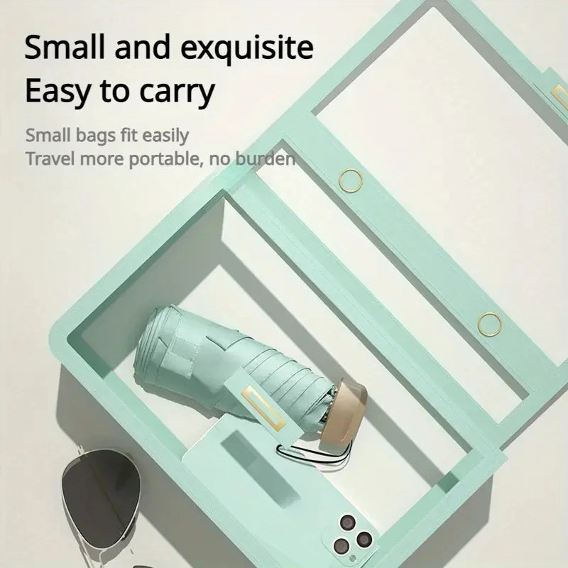 UPF50+ Umbrella Mini Pocket Sun Shade Umbrella Portable Vinyl Folding