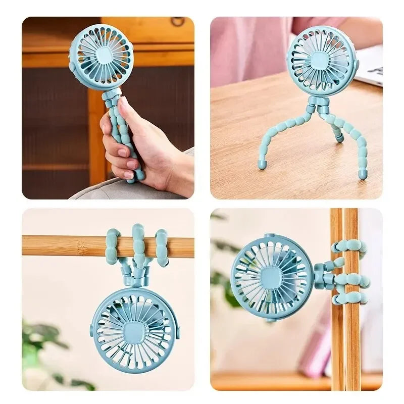 1 PCS Multi-functional Stroller Handheld Mini Fan Portable USB