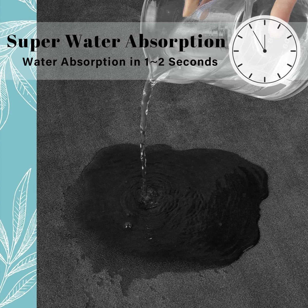 Absorbent Floor Mat Non Slip Bath Mat Anti Slip Coral Velvet Bathroom