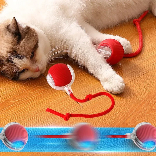 Smart Cat Toys Automatic Rolling Ball Fake Tail Rechargeable Electric