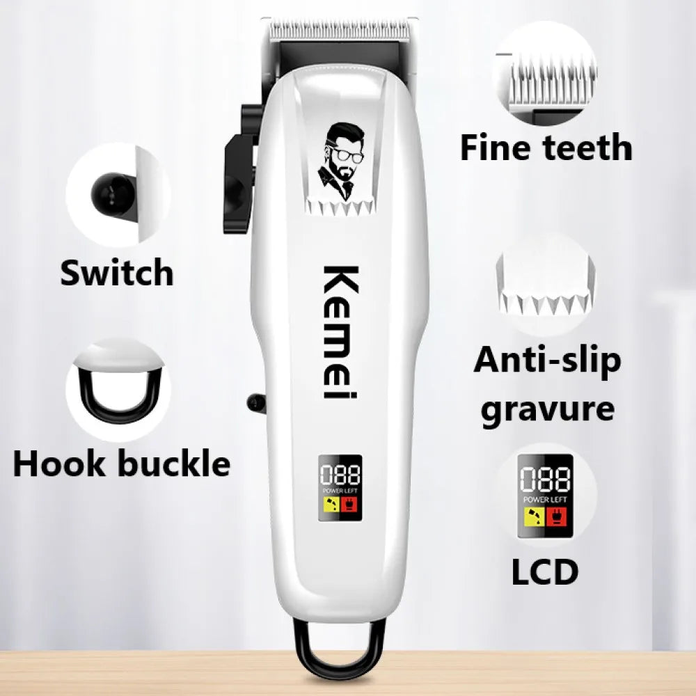 Kemei Professional Hair Clipper Rechargeable Hair Trimmer For Men