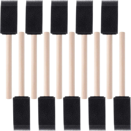 10Pcs Sponge Brush Wooden Handle Watercolor Oil Stain Art Craft