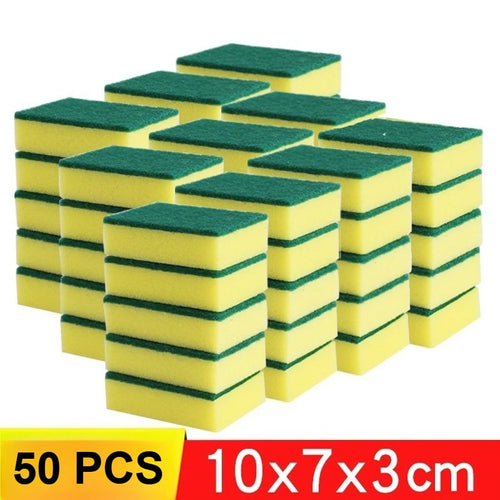 1-60PCS Kitchen Sponges Dual-Sided Scrub Pads Super Absorbent Dish