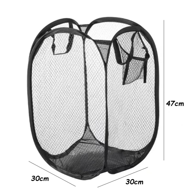 Foldable Color Mesh Clothes Dirty Clothes Basket Household Mesh Dirty