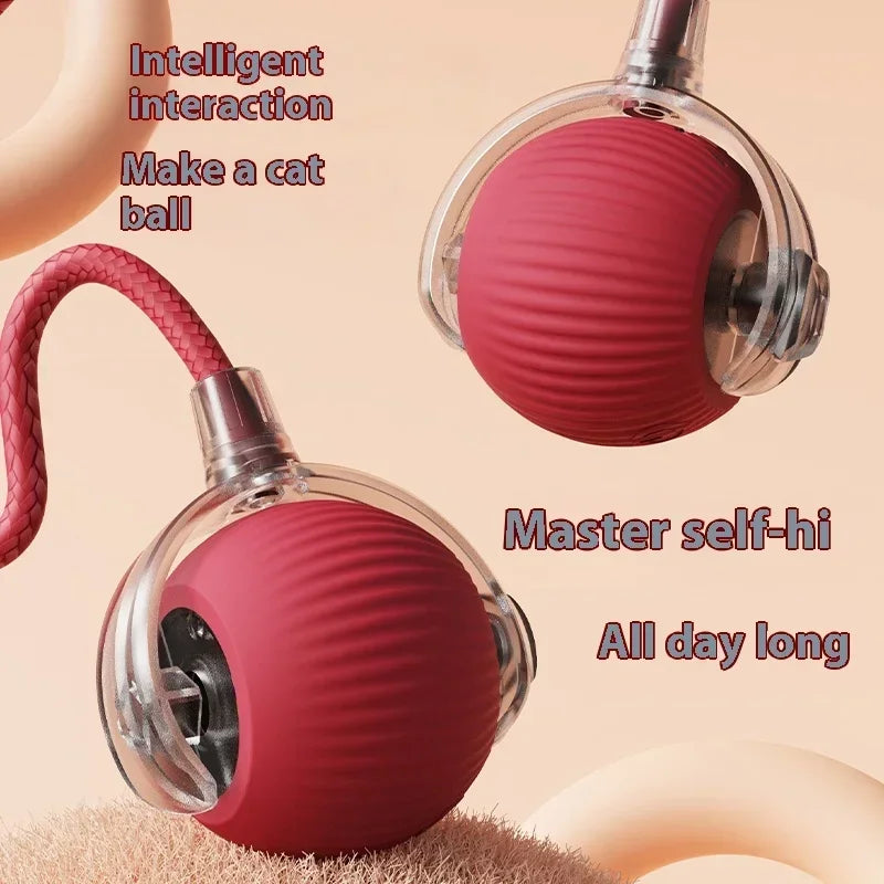 Smart Cat Toys Automatic Rolling Ball Fake Tail Rechargeable Electric