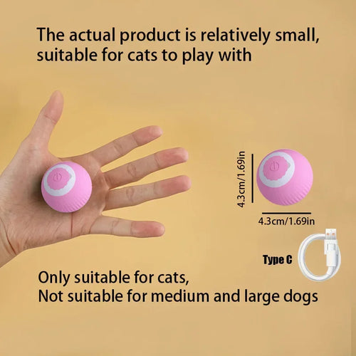 Smart Cat Toys Automatic Rolling Ball Fake Tail Rechargeable Electric