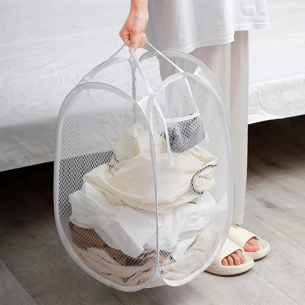 Dirty Clothes Basket Skeleton Ventilated Foldable Easy Storage