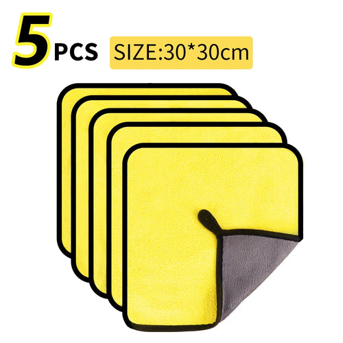 3/5/10Pcs Car Wash Microfiber Towel 30x30/60CM Car Cleaning Drying