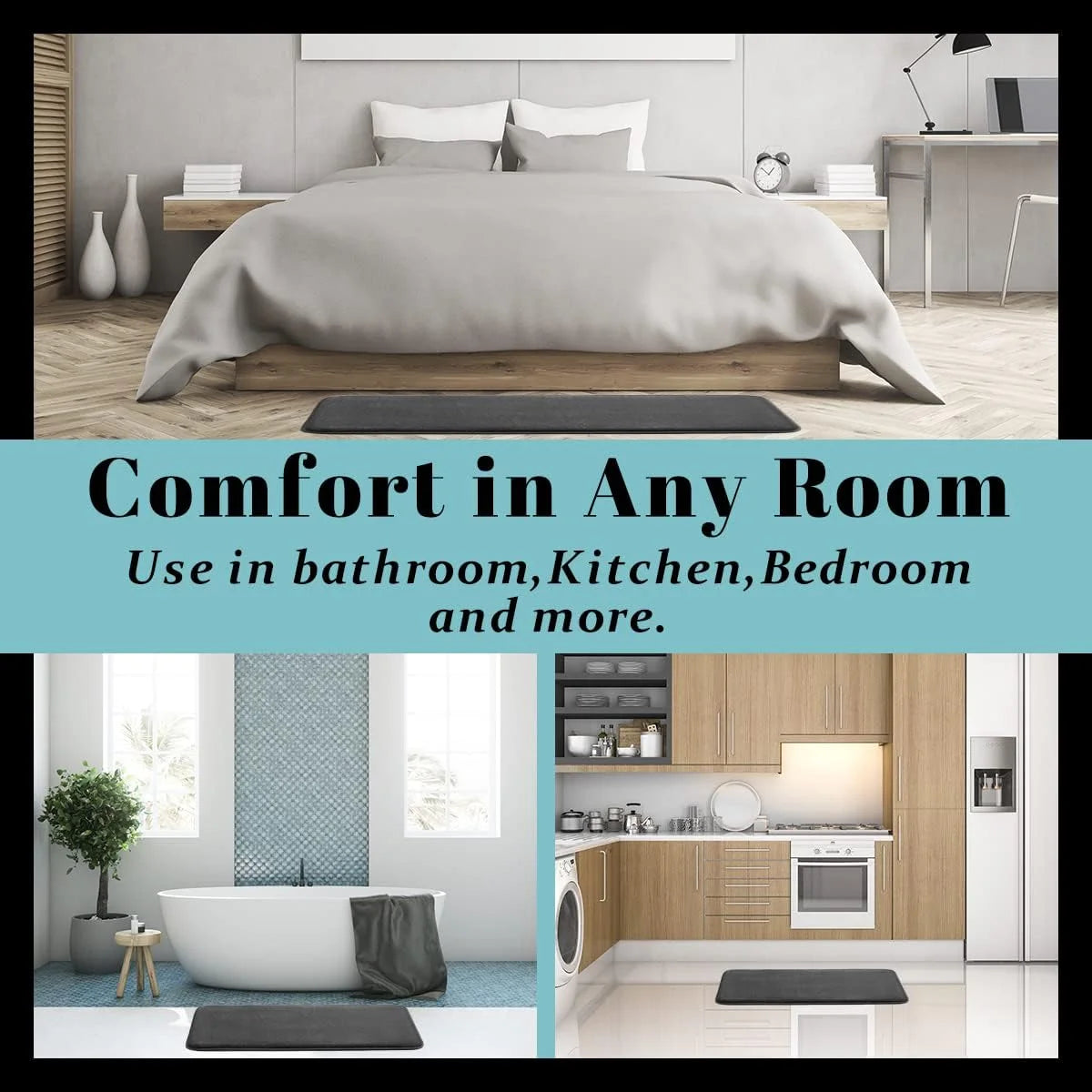 Absorbent Floor Mat Non Slip Bath Mat Anti Slip Coral Velvet Bathroom